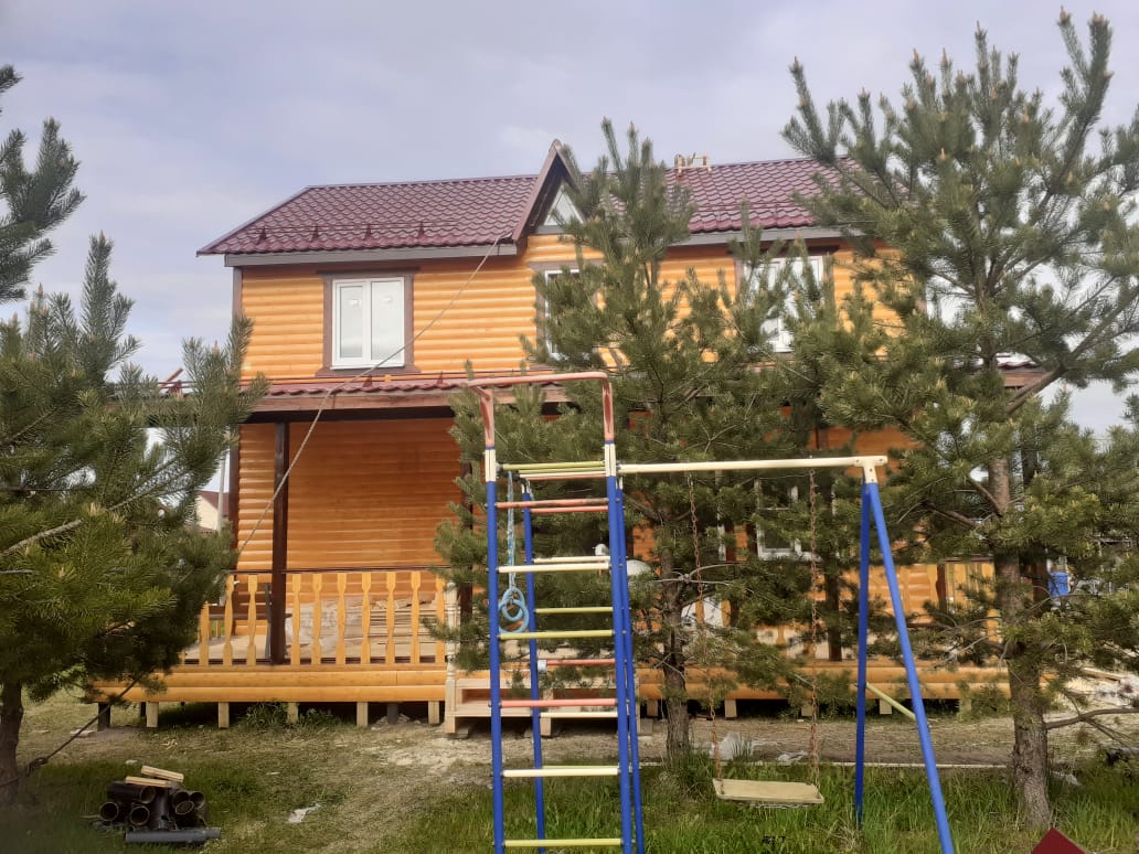Фото готовых работ - Каркасно-щитовой дом 9х7 м. (К-123) и беседка 3х3 м.