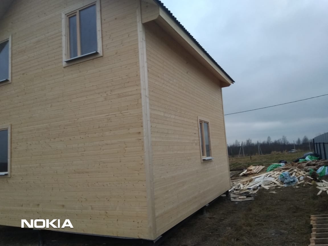 Фото готовых работ - Каркасно-щитовой дом 6.0 х 8.0 м (К-12)