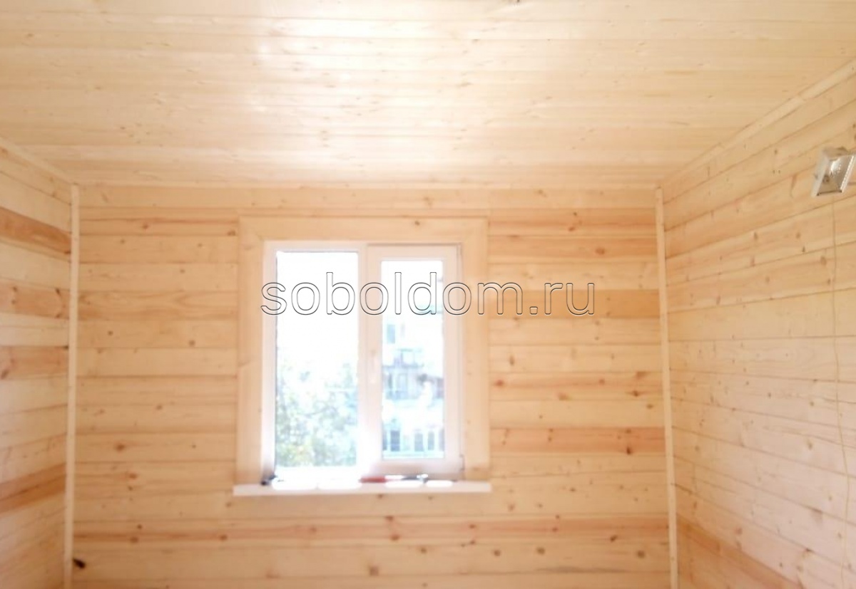 Фото готовых работ - Дом из бруса камерной сушки 6х4 (Д-99) + мобильная баня 6х2,2 м.