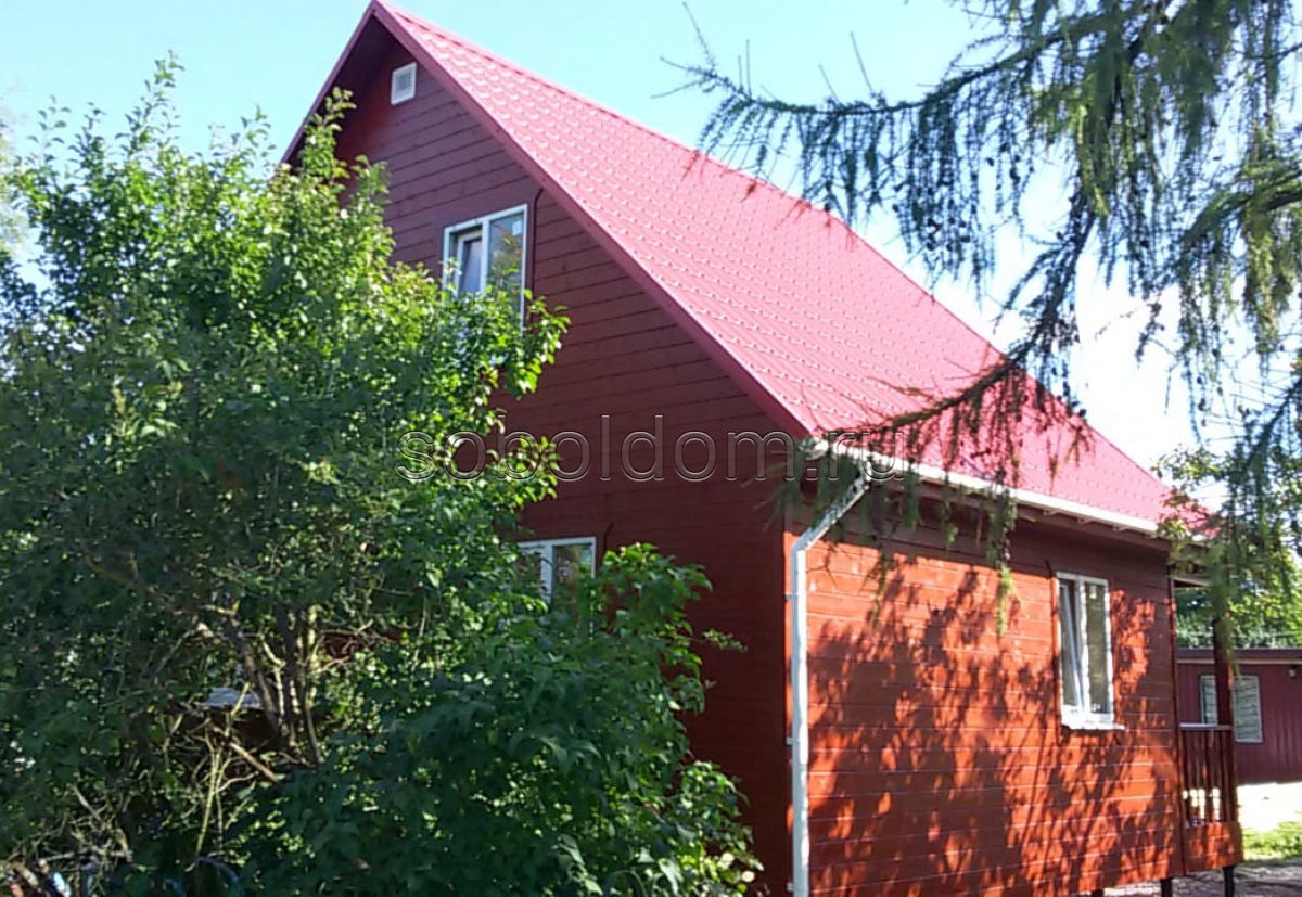 Фото готовых работ - Каркасно-щитовой дом 7,5х8 м с мансардой