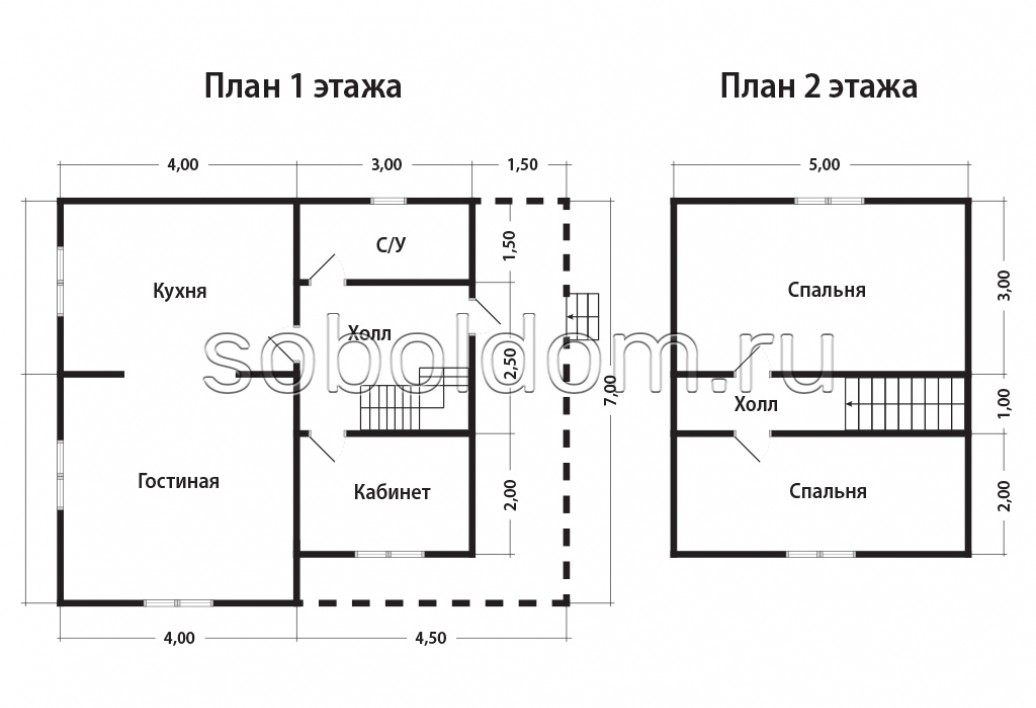 Каркасный дом К-128, 7x8,5 м.