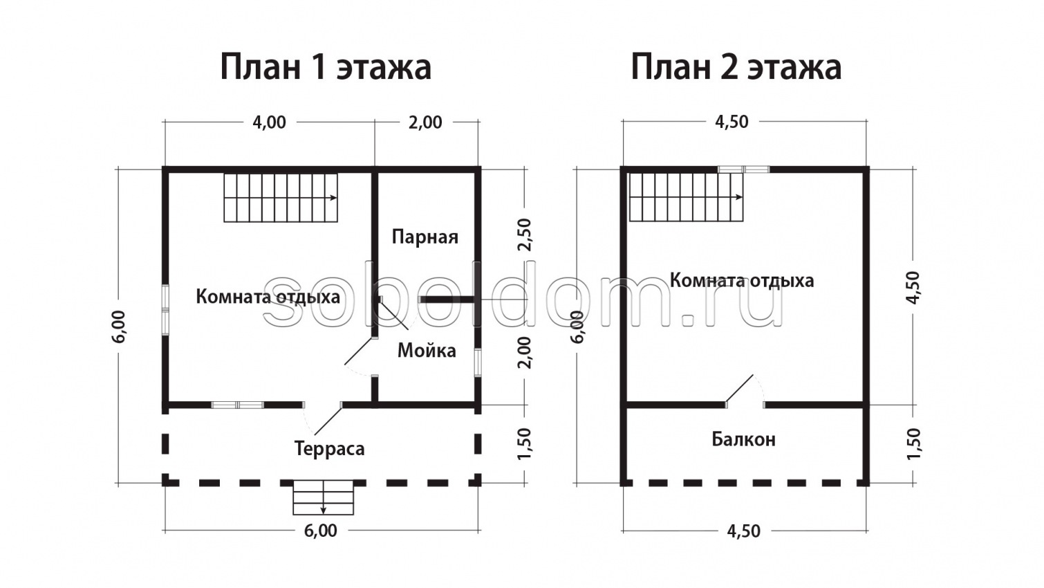 Каркасная баня К-39, 6x6 м.