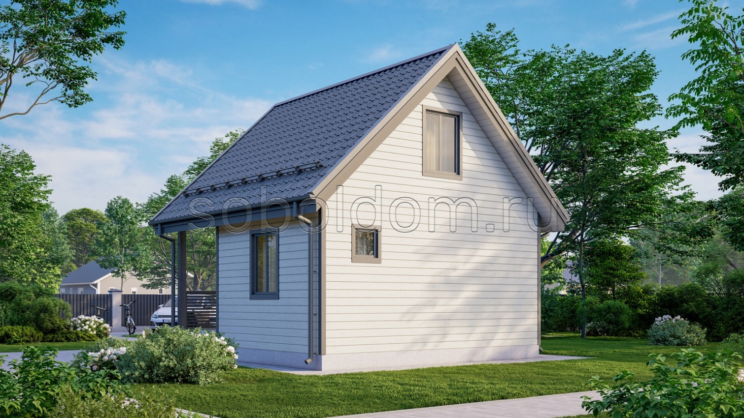 Баня из бруса Б-19, 6x6 м.