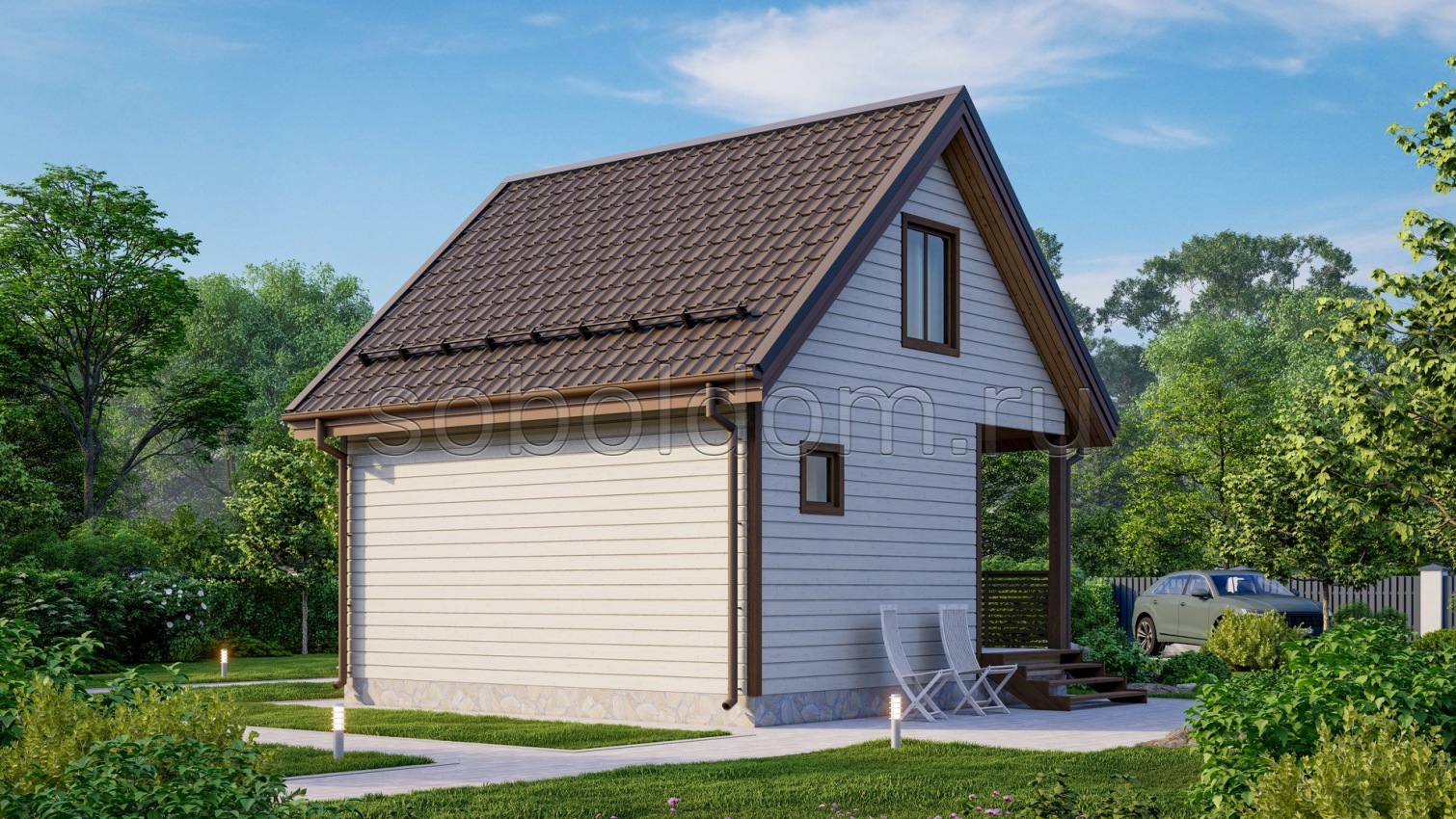 Баня из бруса Б-20, 6x4 м.