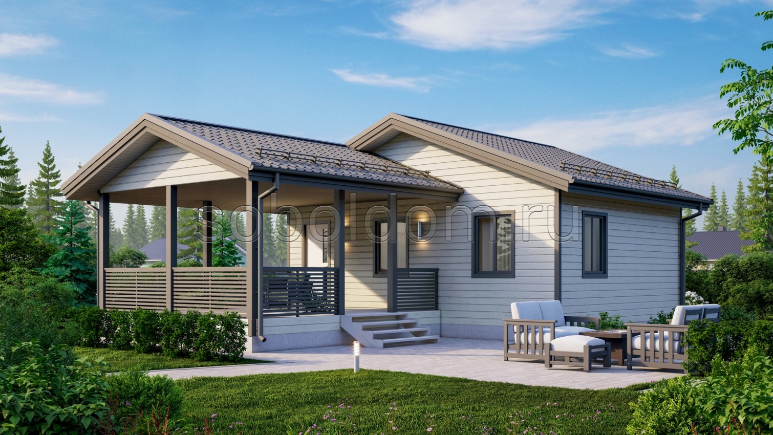 Баня из бруса Б-27, 11,5x8 м.