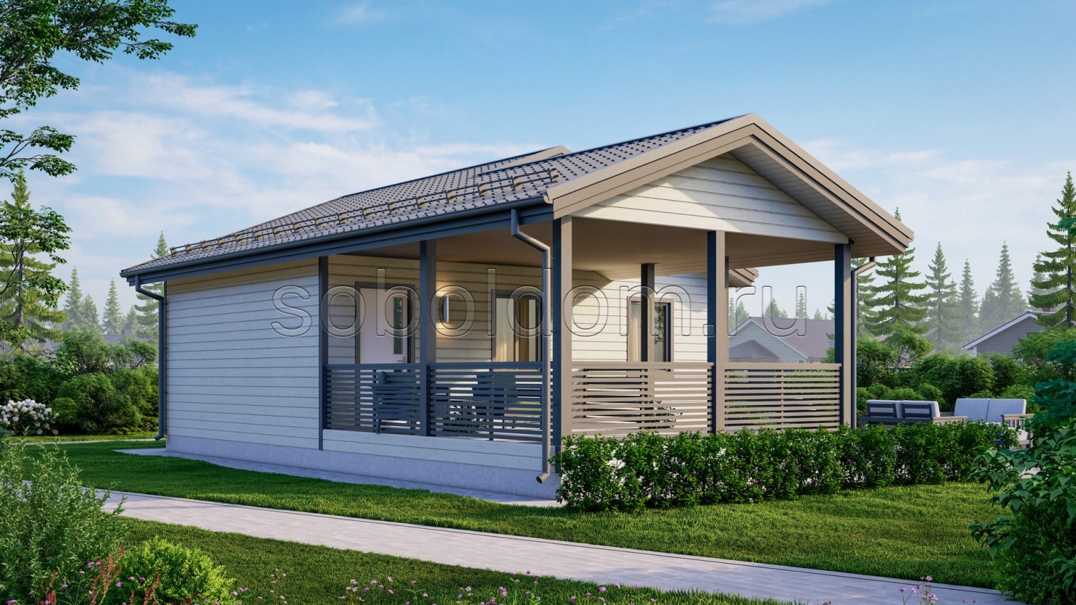 Баня из бруса Б-27, 11,5x8 м.