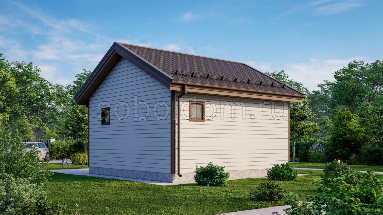 Баня из бруса Б-3, 6x6 м.