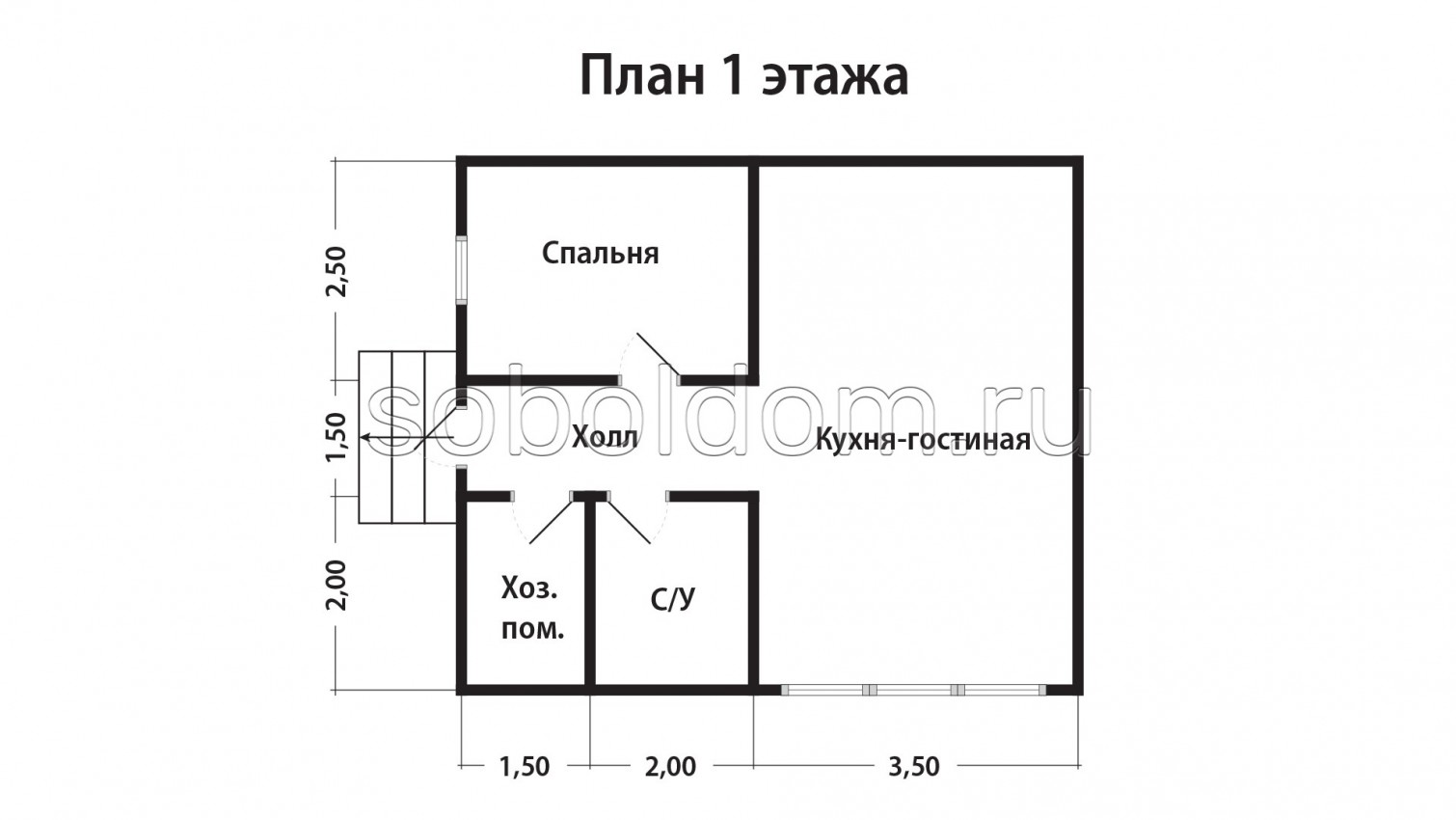Каркасный дом К-200, 6х7 м.