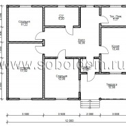 Фото готовых работ - Одноэтажный каркасный дом 12х9 м (К-61)