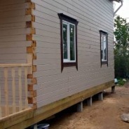 Фото готовых работ - Дом из профилированного бруса 7х8 м + терраса 2,5х7 м