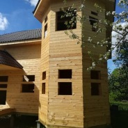 Фото готовых работ - Дом под усадку из профилированного бруса 8х9 м