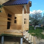 Фото готовых работ - Дом под усадку из профилированного бруса 8х9 м