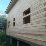 Фото готовых работ - Дом под усадку из профилированного бруса 8х9 м