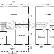 Фото готовых работ - Каркасный дом 7х10,5 м, с мансардой