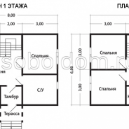 Фото готовых работ - Каркасный дом 6х8 м. (Проект К-177)