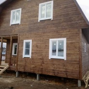 Фото готовых работ - Каркасно-щитовой дом 8х8 м. + открытая терраса 2,5х8 м.