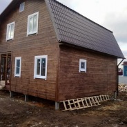 Фото готовых работ - Каркасно-щитовой дом 8х8 м. + открытая терраса 2,5х8 м.