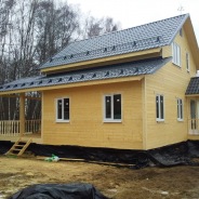 Фото готовых работ - Каркасно-щитовой дом 8x8 + терраса 5x3