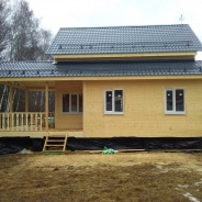 Фото готовых работ - Каркасно-щитовой дом 8x8 + терраса 5x3
