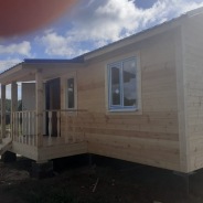 Фото готовых работ - Каркасно-щитовой дом 6х6 м. + терраса 3х1,5 м.