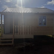 Фото готовых работ - Каркасно-щитовой дом 6х6 м. + терраса 3х1,5 м.