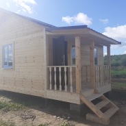 Фото готовых работ - Каркасно-щитовой дом 6х6 м. + терраса 3х1,5 м.