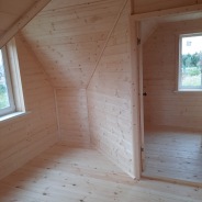 Фото готовых работ - Каркасно-щитовой дом 6х6 м., с мансардой (К-16)