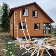 Фото готовых работ - Каркасно-щитовой дом 6х8 м. (К-12)