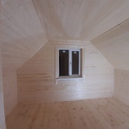 Фото готовых работ - Каркасно-щитовой дом 6,0х8,0 м с мансардой (К-110)