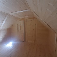 Фото готовых работ - Каркасно-щитовой дом 6,0х8,0 м с мансардой (К-110)