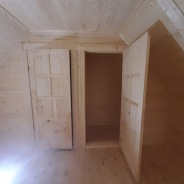 Фото готовых работ - Каркасно-щитовой дом 6,0х8,0 м с мансардой (К-110)