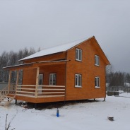 Фото готовых работ - Каркасно-щитовой дом 7.5 х 7.5 м + терраса 3.0 х 4.0 м