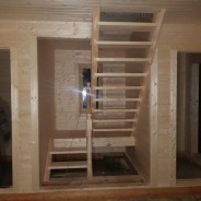 Фото готовых работ - Каркасно-щитовой дом 6.0 х 8.5 м с мансардой (К-138)