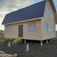 Фото готовых работ - Каркасно-щитовой дом 7.0 х 9.0 м с мансардой