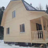 Фото готовых работ - Каркасно-щитовой дом 6х7,5 м с мансардой