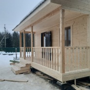 Фото готовых работ - Каркасно-щитовой дом 6х7,5 м с мансардой