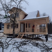 Фото готовых работ - Каркасно-щитовой дом 9х7 м с мансардой (К-15)