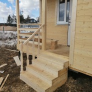 Фото готовых работ - Каркасный дом 6×8 м. + терраса 2,5×4 м.