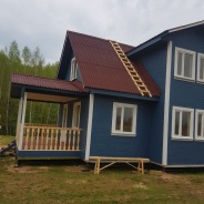 Фото готовых работ - Каркасный дом 9×7 м. + терраса 4.5×2.5 м. (К-15)