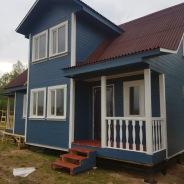 Фото готовых работ - Каркасный дом 9×7 м. + терраса 4.5×2.5 м. (К-15)