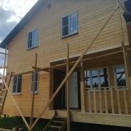 Фото готовых работ - Каркасный дом 8,0×8,0 м. + терраса 3,0×6,0 м.