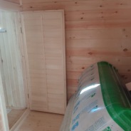 Фото готовых работ - Баня из проф. бруса камерной сушки 6х6 м.