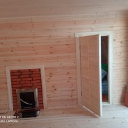 Фото готовых работ - Баня из проф. бруса камерной сушки 6х6 м.