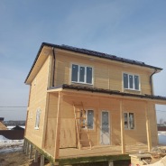 Фото готовых работ - Каркасный дом 8х9 м., в два этажа + открытая терраса
