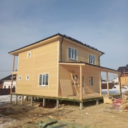 Фото готовых работ - Каркасный дом 8х9 м., в два этажа + открытая терраса