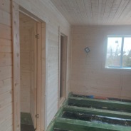 Фото готовых работ - Одноэтажный каркасный дом 6,4х6,4 м