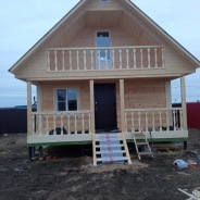 Фото готовых работ - Баня из профилированного бруса камерной сушки 6×6 м. с мансардой