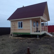 Фото готовых работ - Баня из профилированного бруса камерной сушки 6×6 м. с мансардой