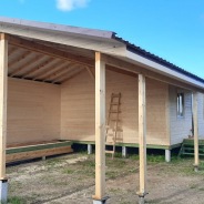 Фото готовых работ - Одноэтажный каркасный дом 9,5х8,5 м. (Проект К-73)