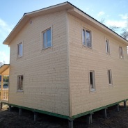 Фото готовых работ - Каркасный дом 9х9 м., с террасой (К-123)